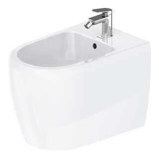 Duravit Bidet sur pied Qatego 39x60 cm, avec trou robinet, blanc brillant
