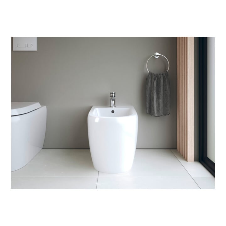 Duravit Bidet sur pied Qatego 39x60 cm, avec trou robinet, blanc brillant