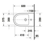 Duravit Bidet sur pied Qatego 39x60 cm, avec trou robinet, blanc brillant-4