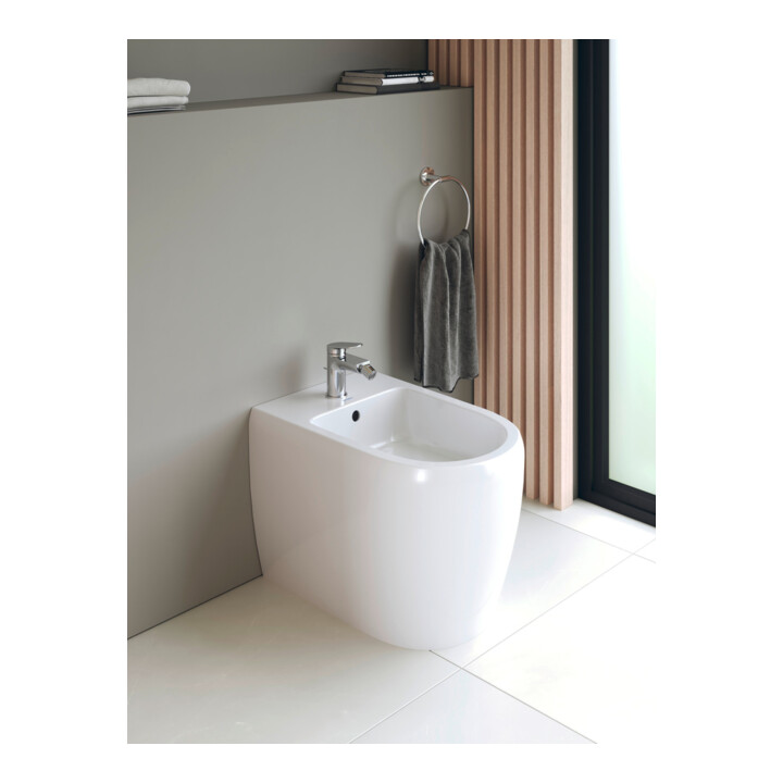 Duravit Bidet sur pied Qatego 39x60 cm, avec trou robinet, blanc brillant