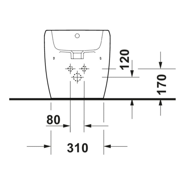 Duravit Bidet sur pied Qatego 39x60 cm, avec trou robinet, blanc brillant