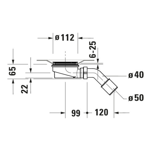 Duravit Bonde de receveur de douche Ø 9 cm, sortie horizontale