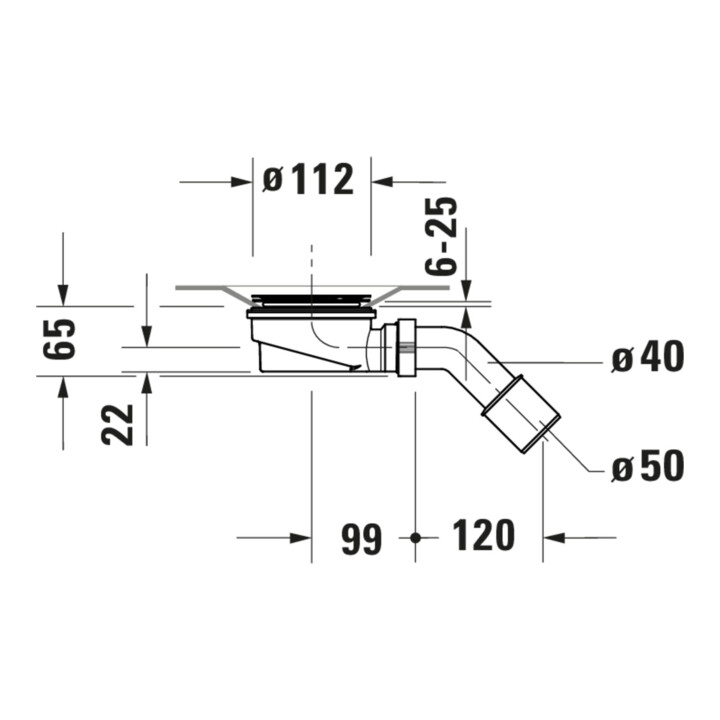 Duravit Bonde de receveur de douche Ø 9 cm, sortie horizontale