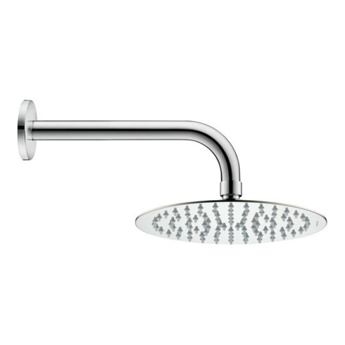 Duravit Bras de douche 210 mm, chromé, coudé, montage mural, rosace ronde