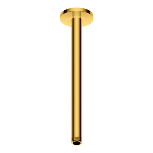 Duravit Bras de douche 300 mm, or poli, raccord plafond, rond
