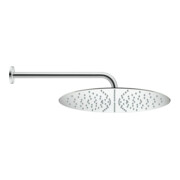 Duravit Bras de douche 410 mm, chromé, courbé, mural, rosace ronde