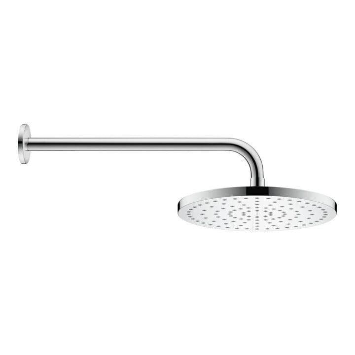Duravit Bras de douche 410 mm, chromé, courbé, mural, rosace ronde