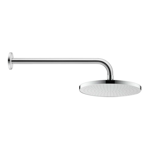 Duravit Bras de douche 410 mm, chromé, courbé, mural, rosace ronde