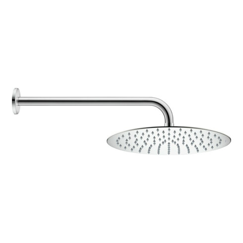 Duravit Bras de douche 410 mm, chromé, courbé, mural, rosace ronde