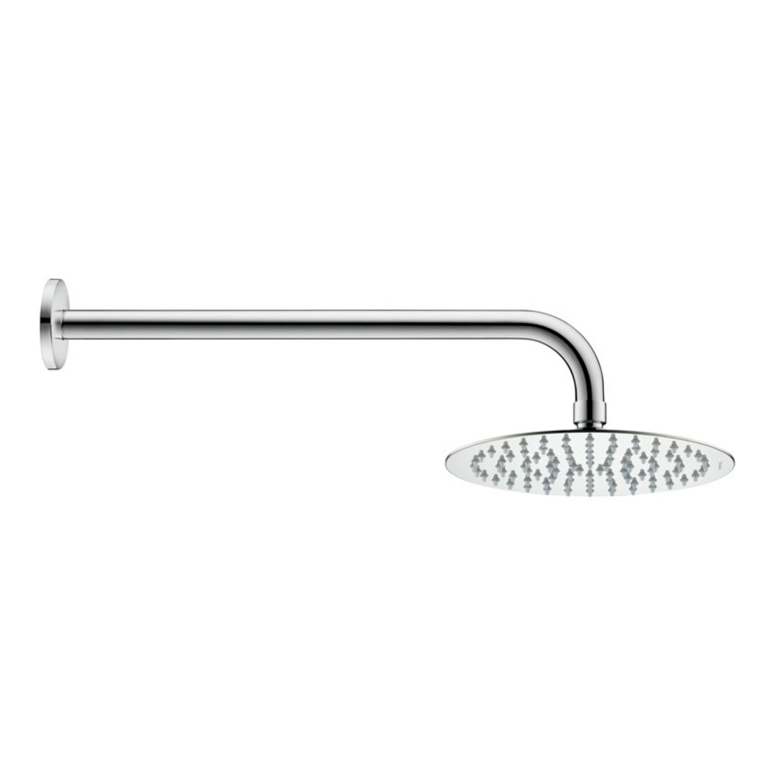 Duravit Bras de douche 410 mm, chromé, courbé, mural, rosace ronde