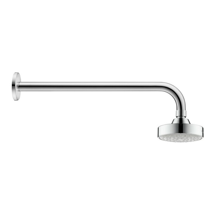 Duravit Bras de douche 410 mm, chromé, courbé, mural, rosace ronde