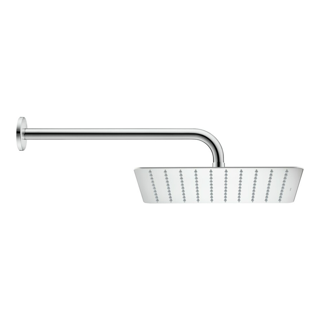 Duravit Bras de douche 410 mm, chromé, courbé, mural, rosace ronde