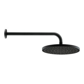 Duravit Bras de douche 410 mm, noir mat, coudé, fixation murale, rosace ronde