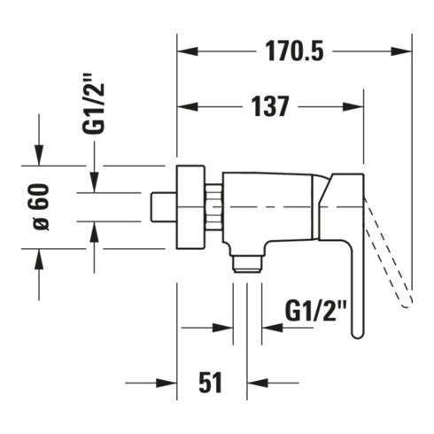 Duravit Brause-Einhebelmischer B.2 AP, Wandmontage, chrom