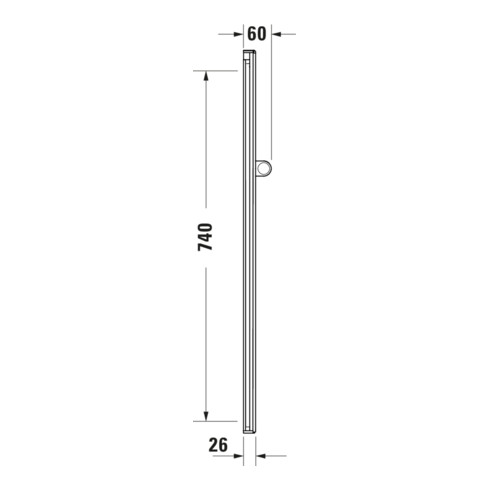 Duravit Brausestange 810mm, a Aluminium/Kunststoff/Glas, w g