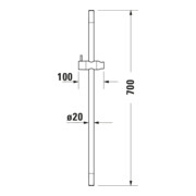 Duravit Brausestange a MS/Kunststoff, 700mm, schwarz matt-2