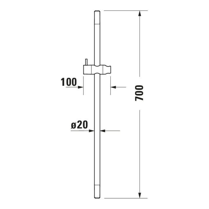 Duravit Brausestange aus Messing/Kunststoff, 700mm, chrom
