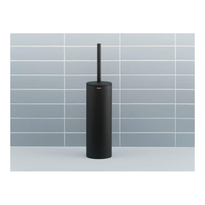 Duravit Bürstengarnitur D-Code 8,9x38,5x8,9cm, bodensteh., schwarz matt