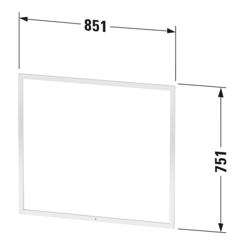 Duravit Cadre d'encastrement L-Cube pour vis à aggloméré, 85x75,1x1 cm, graphite mat