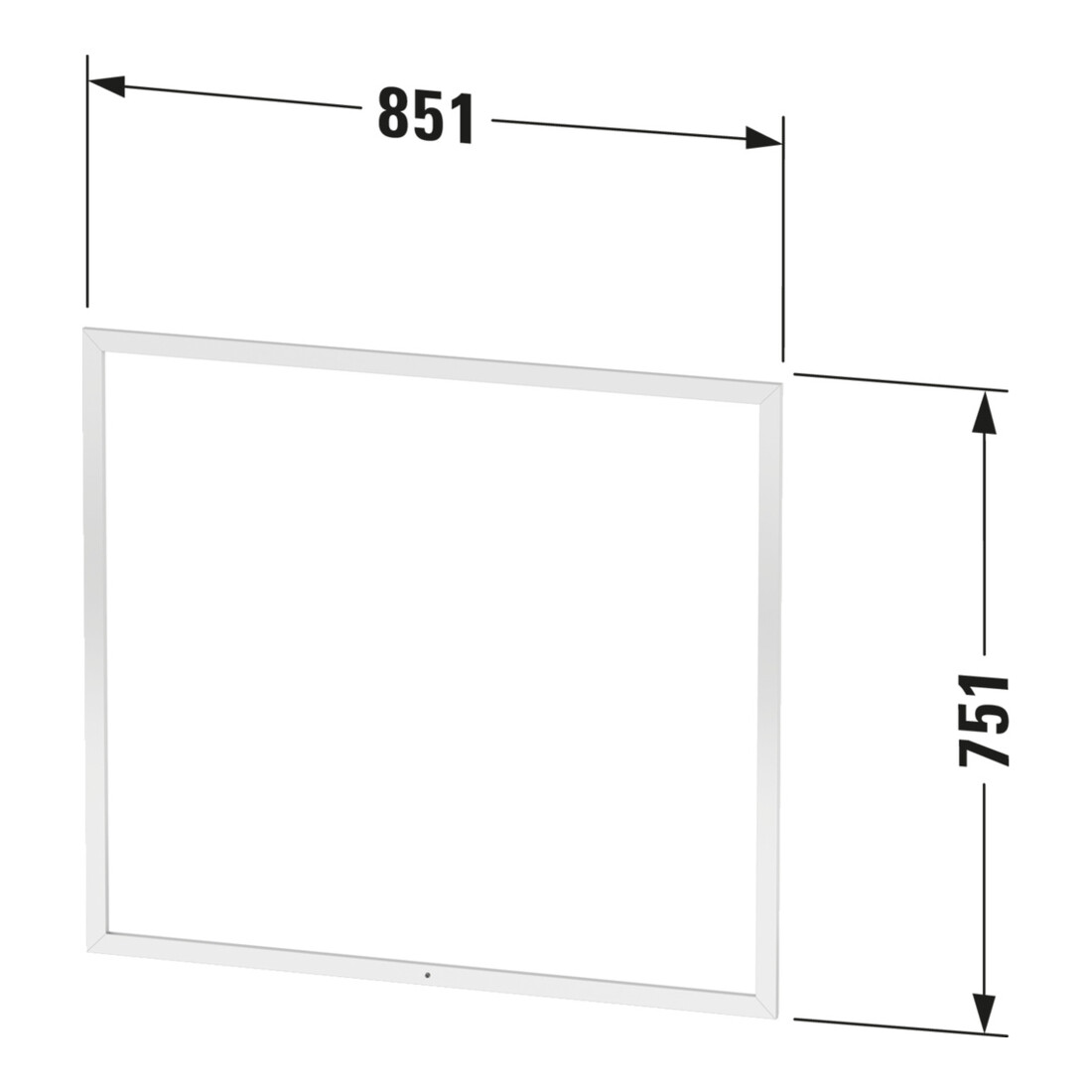 Duravit Cadre d'encastrement L-Cube pour vis à aggloméré, 85x75,1x1 cm, graphite mat