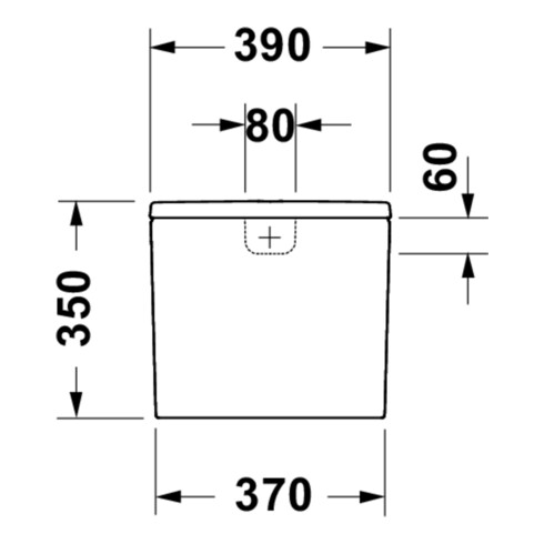 Duravit Citerne D-Code 39x14,5 cm, 6/3 l, blanc, raccord bas gauche