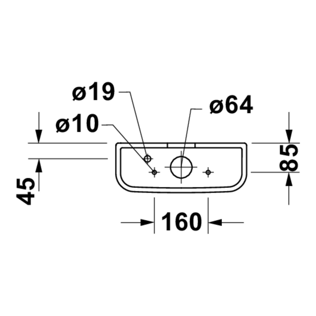 Duravit Citerne D-Code 39x14,5 cm, 6/3 l, blanc, raccord bas gauche