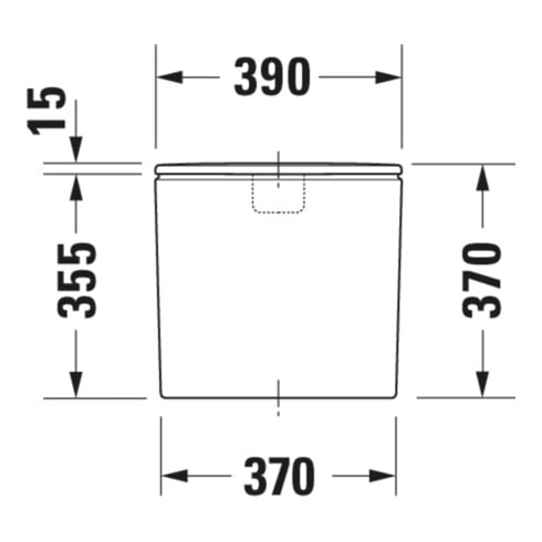 Duravit Citerne DuraStyle 39x17 cm, 6/3 l, raccord bas gauche, blanc