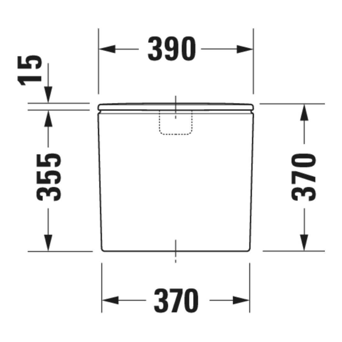 Duravit Citerne DuraStyle 39x17 cm, 6/3 l, raccord bas gauche, blanc