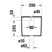 Duravit Citerne DuraStyle 39x17 cm, 6/3 l, raccord bas gauche, blanc-4