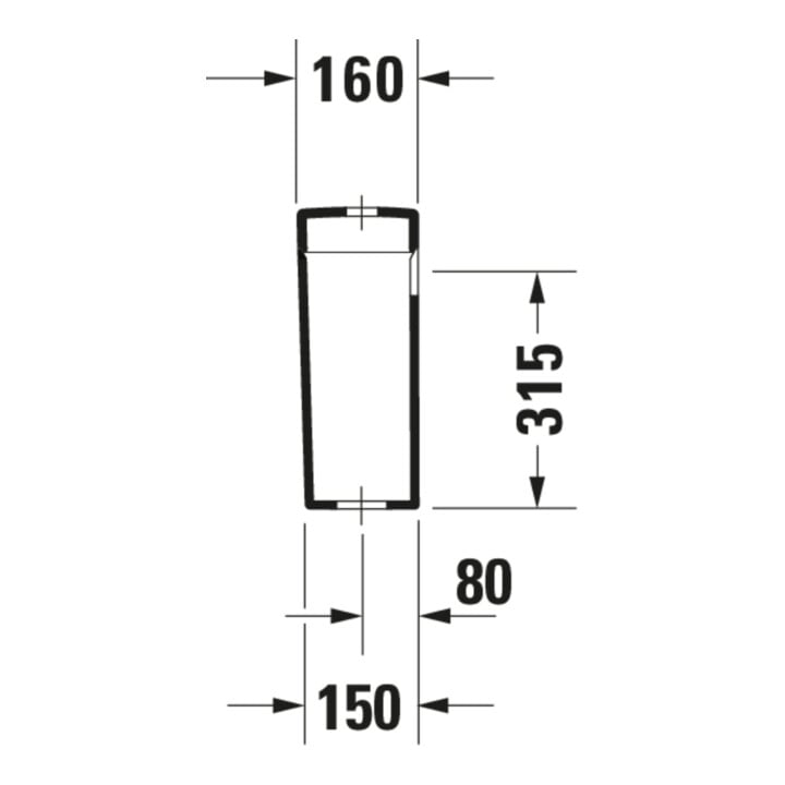 Duravit Citerne Happy D.2 39,5x16 cm, 6/3 l, raccord bas gauche, blanc