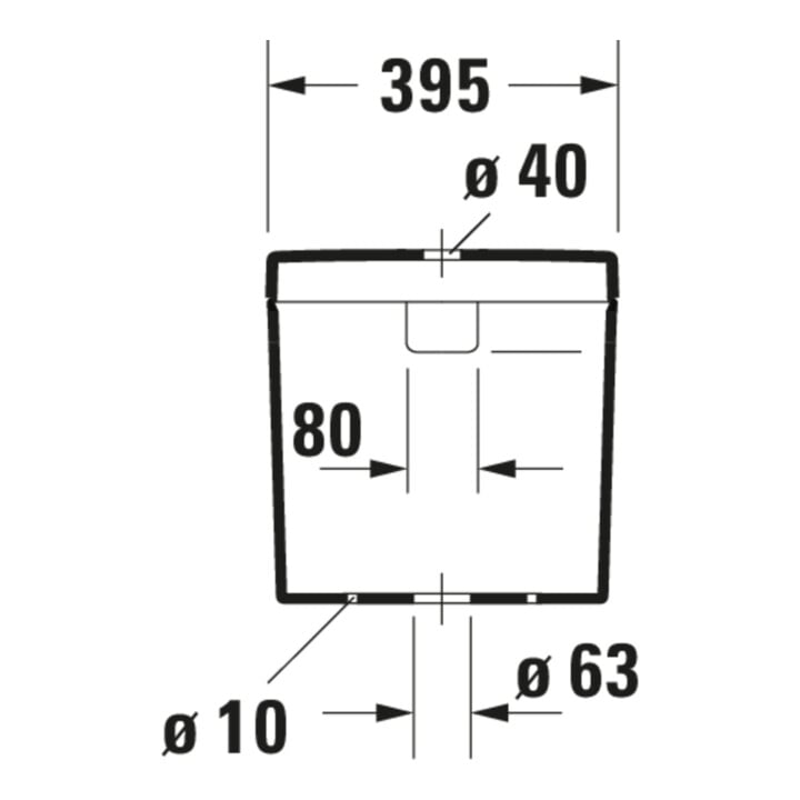Duravit Citerne Happy D.2 39,5x16 cm, 6/3 l, raccord bas gauche, blanc