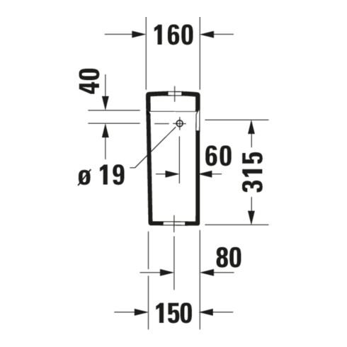 Duravit Citerne Happy D.2 39,5x16 cm, 6/3 l, raccord droite ou gauche, blanc