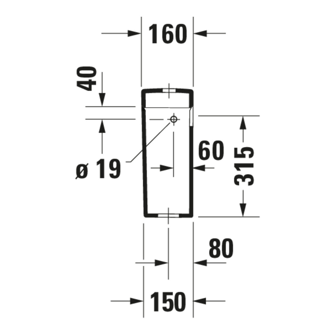 Duravit Citerne Happy D.2 39,5x16 cm, 6/3 l, raccord droite ou gauche, blanc