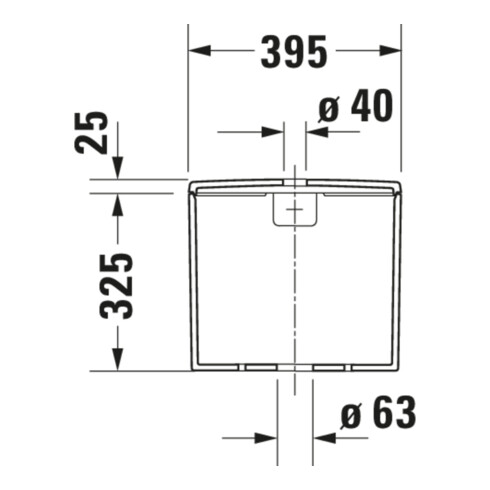 Duravit Citerne Me by Starck 39,5x18 cm, 6/3 l, raccord bas gauche, blanc