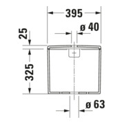 Duravit Citerne Me by Starck 39,5x18 cm, 6/3 l, raccord bas gauche, blanc-4