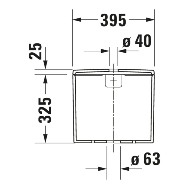 Duravit Citerne Me by Starck 39,5x18 cm, 6/3 l, raccord bas gauche, blanc