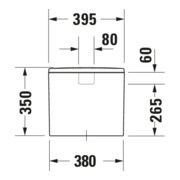 Duravit Citerne Me by Starck 39,5x18 cm, 6/3 l, raccord bas gauche, blanc-5