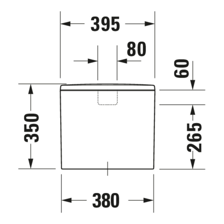 Duravit Citerne Me by Starck 39,5x18 cm, 6/3 l, raccord bas gauche, blanc