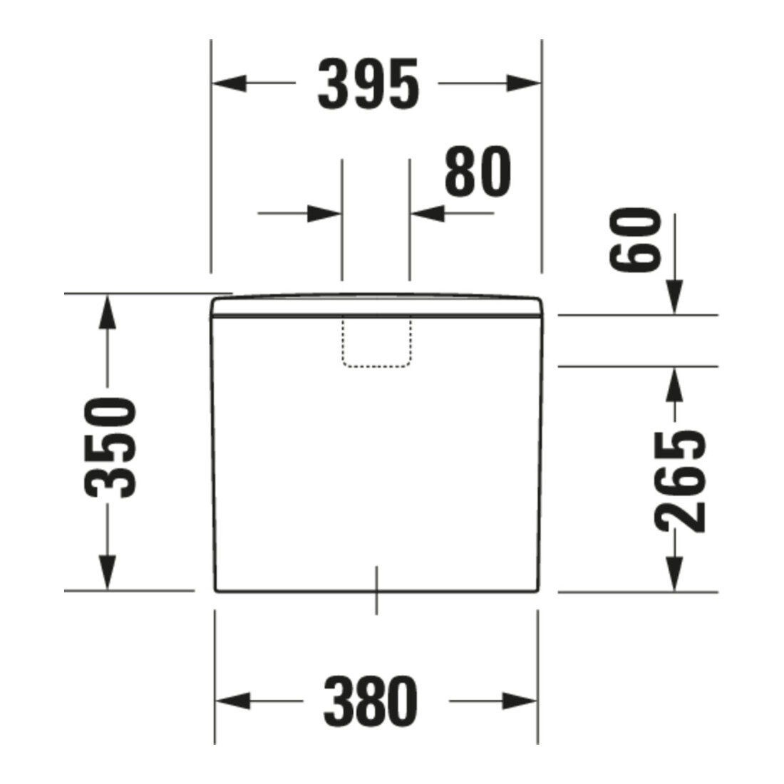 Duravit Citerne Me by Starck 39,5x18 cm, 6/3 l, raccord bas gauche, blanc