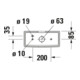 Duravit Citerne Me by Starck 39,5x18 cm, 6/3 l, raccord bas gauche, blanc