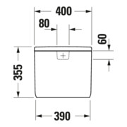 Duravit Citerne Qatego 40x18 cm, 4,5/3 l, raccord bas gauche, blanc brillant-4