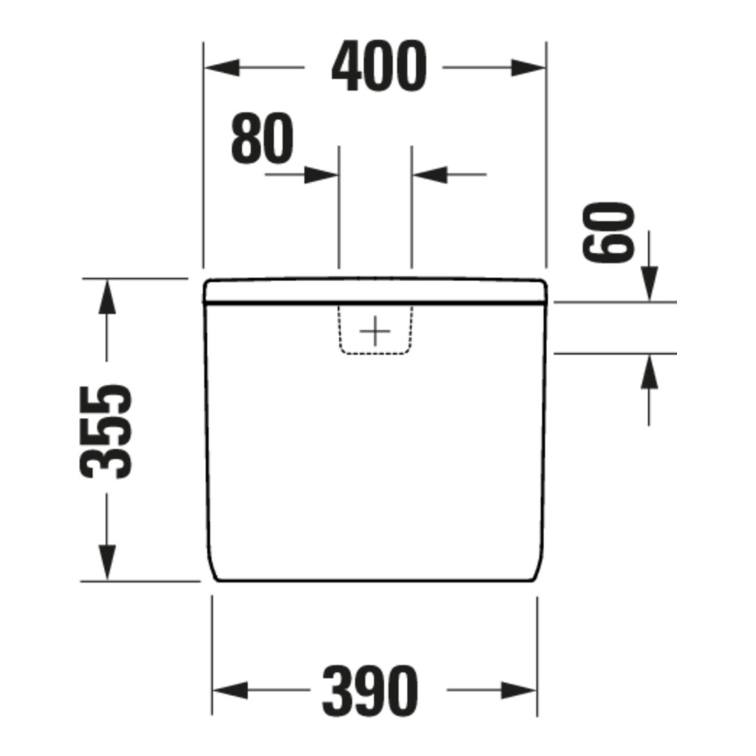 Duravit Citerne Qatego 40x18 cm, 4,5/3 l, raccord bas gauche, blanc brillant