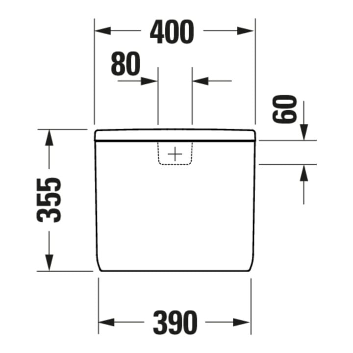Duravit Citerne Qatego 40x18 cm, 4,5/3 l, raccord droite/gauche, blanc brillant