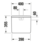 Duravit Citerne Qatego 40x18 cm, 6/3 l, raccord droite/gauche, blanc brillant-4