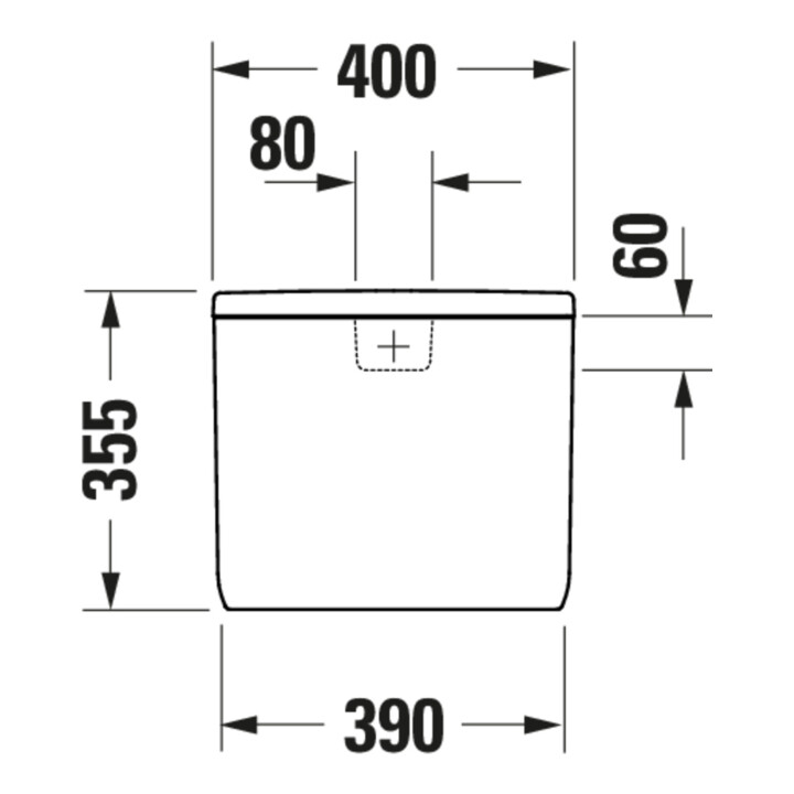 Duravit Citerne Qatego 40x18 cm, 6/3 l, raccord droite/gauche, blanc brillant