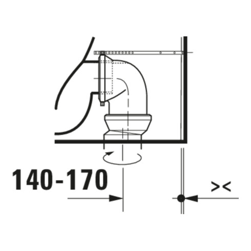 Duravit Combinaison WC sur pied, chasse basse Qatego 39x60cm, 6 l, Rimless, blanc brillant