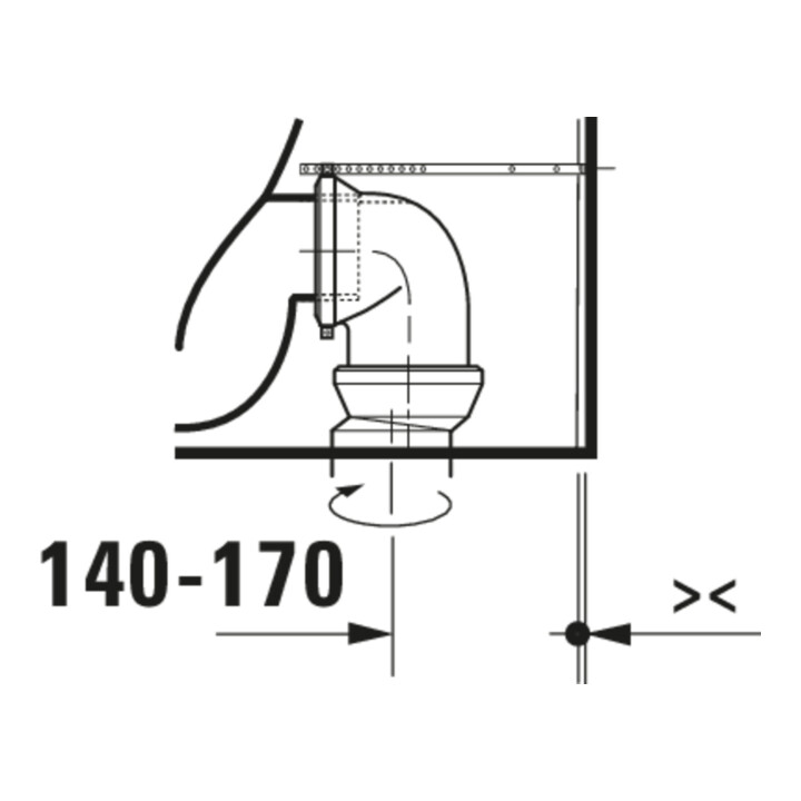 Duravit Combinaison WC sur pied, chasse basse Qatego 39x60cm, 6 l, Rimless, blanc brillant