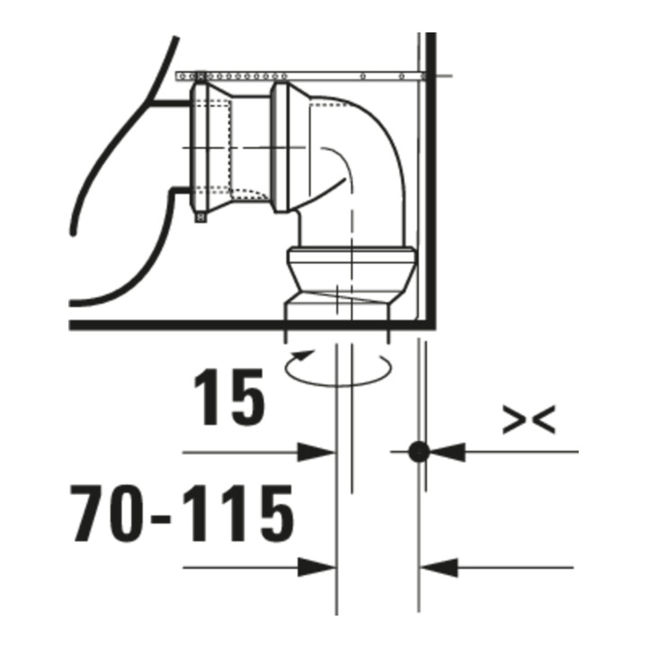 Duravit Combinaison WC sur pied, chasse basse Qatego 39x60cm, 6 l, Rimless, blanc brillant