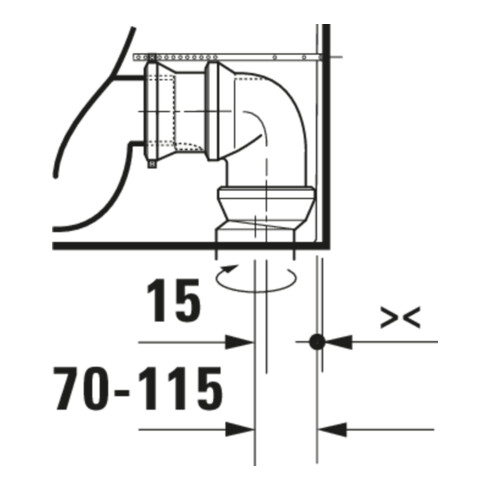 Duravit Combinaison WC sur pied, chasse basse Qatego 39x60cm, 6 l, Rimless, blanc brillant