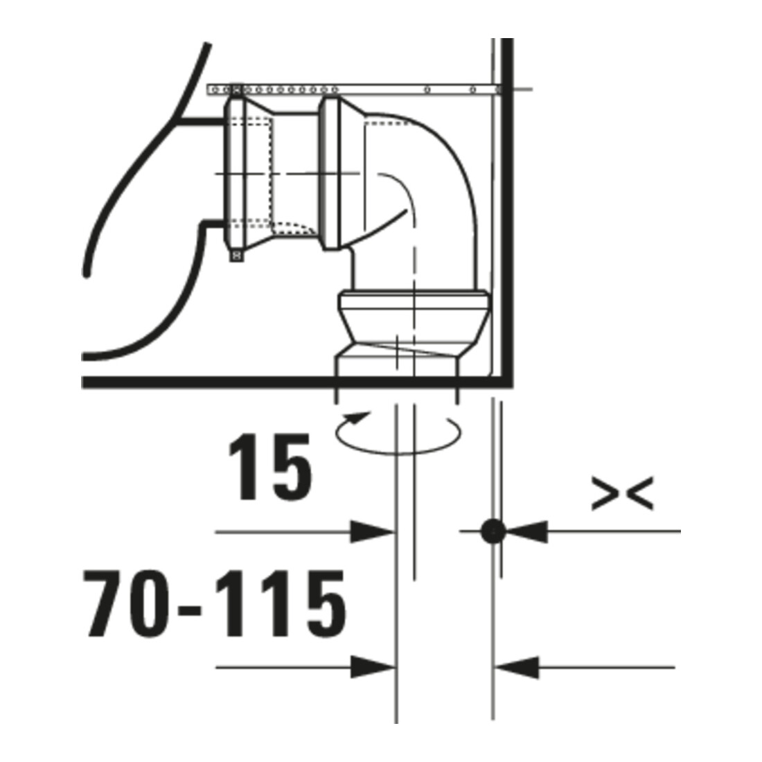 Duravit Combinaison WC sur pied, chasse basse Qatego 39x60cm, 6 l, Rimless, blanc brillant